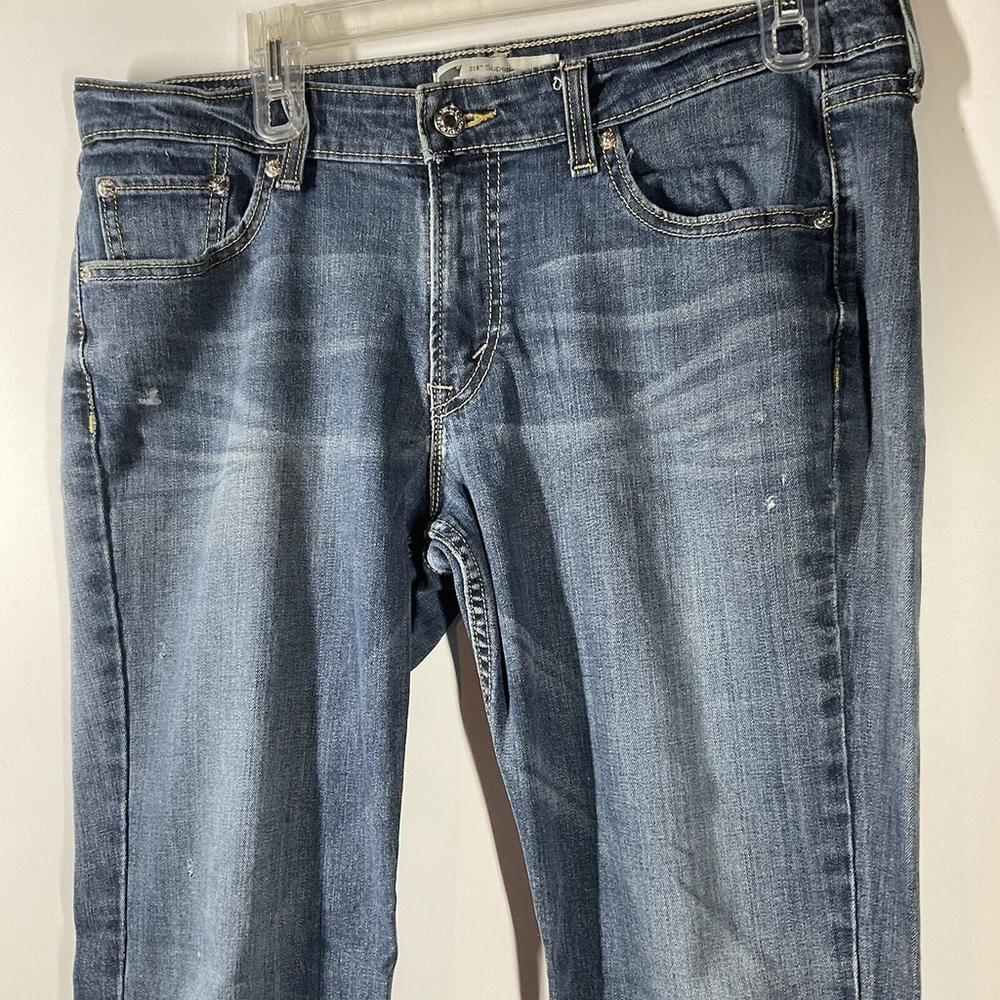Y2K Levi’s 518 Superlow Boot Cut Jeans Size 13 M 36 X 31 Blue Stretch Denim - Picture 4 of 12
